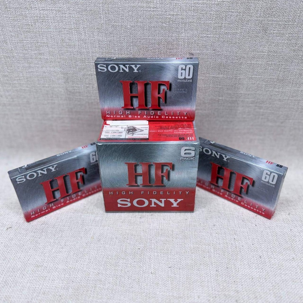 Sony HF 60 High Fidelity Normal Bias Type I Audio Cassette Tapes 6-Pack Sealed